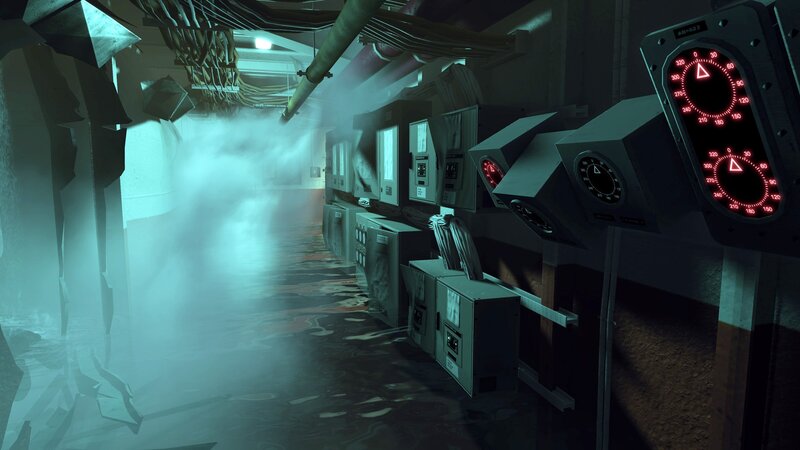 flooded industrial corridor