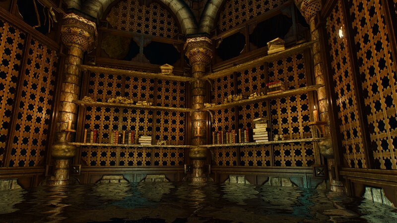 Flooded Library Room