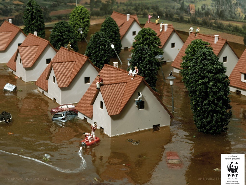 Flooded model village