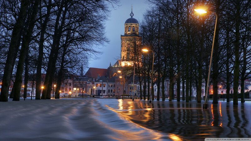 Flooded Park with Church