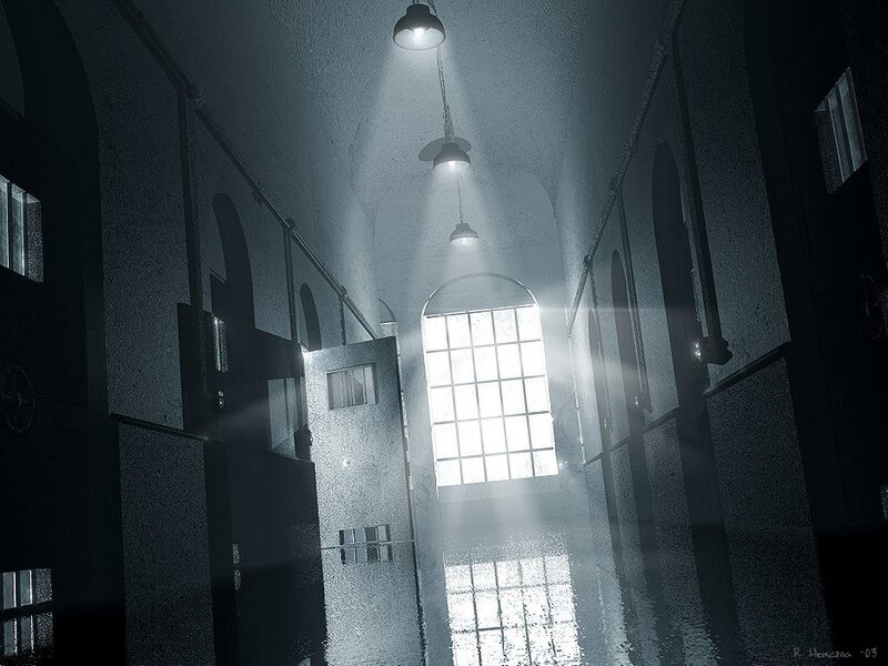Flooded Prison Corridor