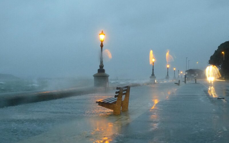 Flooded Promenade at Night