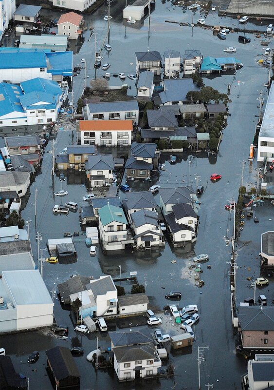 Flooded Residential Area — Gray