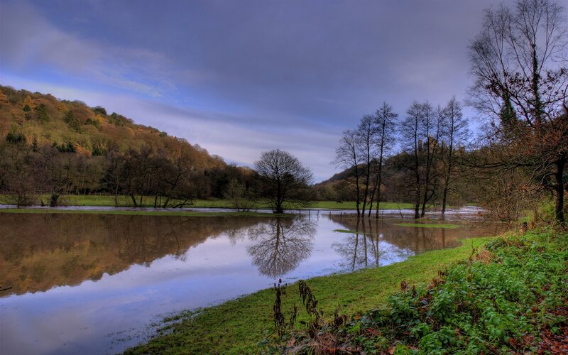Flooded river landscape