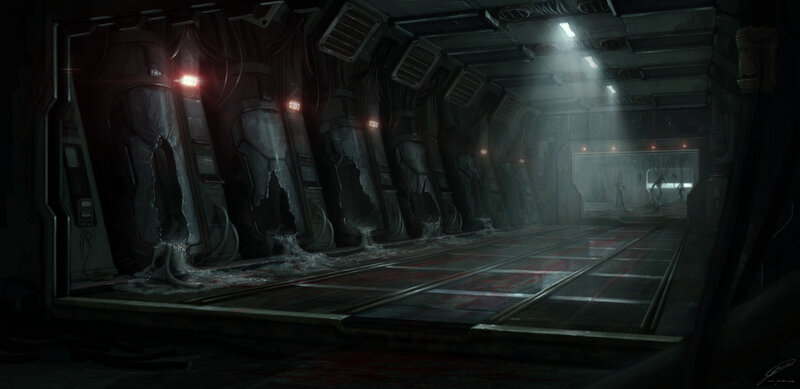 Flooded Spaceship Corridor