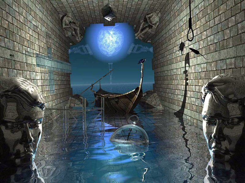 Flooded Stone Corridor
