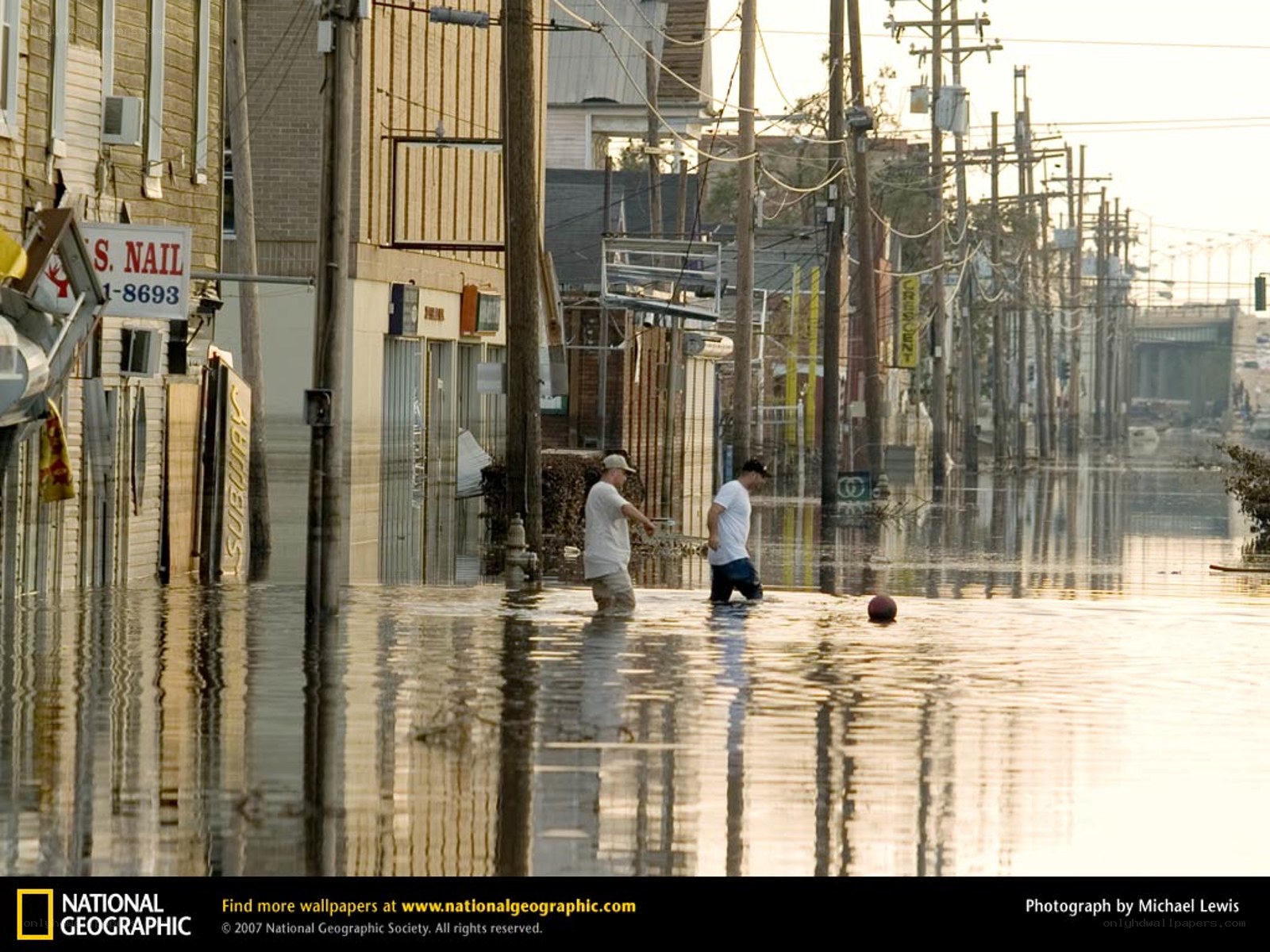 Flooded street after hurricane