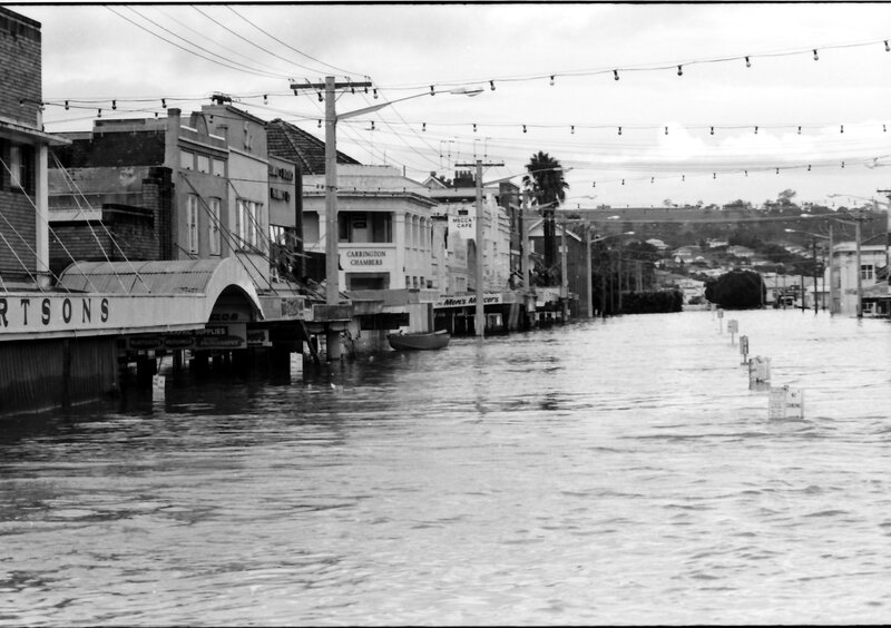 Flooded street in Carrington