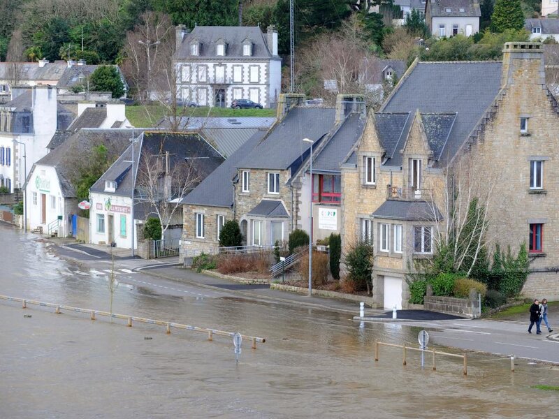 Flooded Street in Town