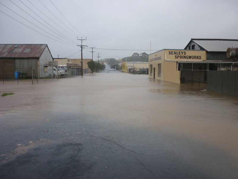Flooded Street with Buildings