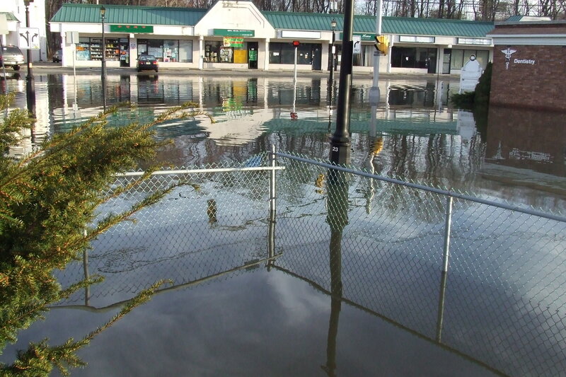 Flooded Street with Shops