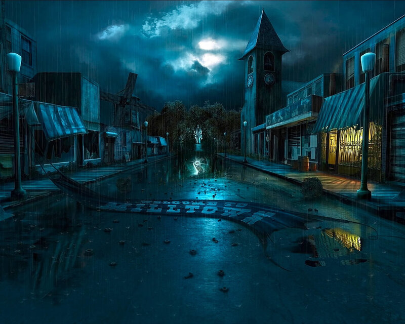Flooded Town Street
