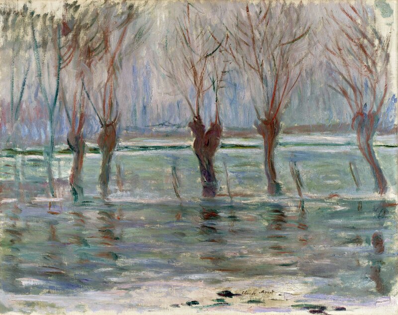 Flooded Trees in Winter — Gray
