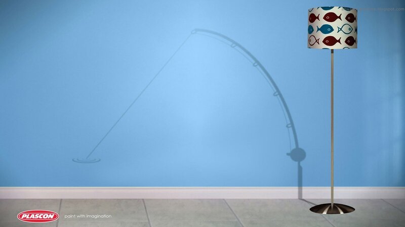 Floor Lamp with Fish Pattern