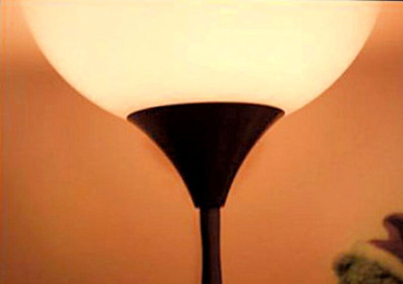 floor lamp with frosted globe