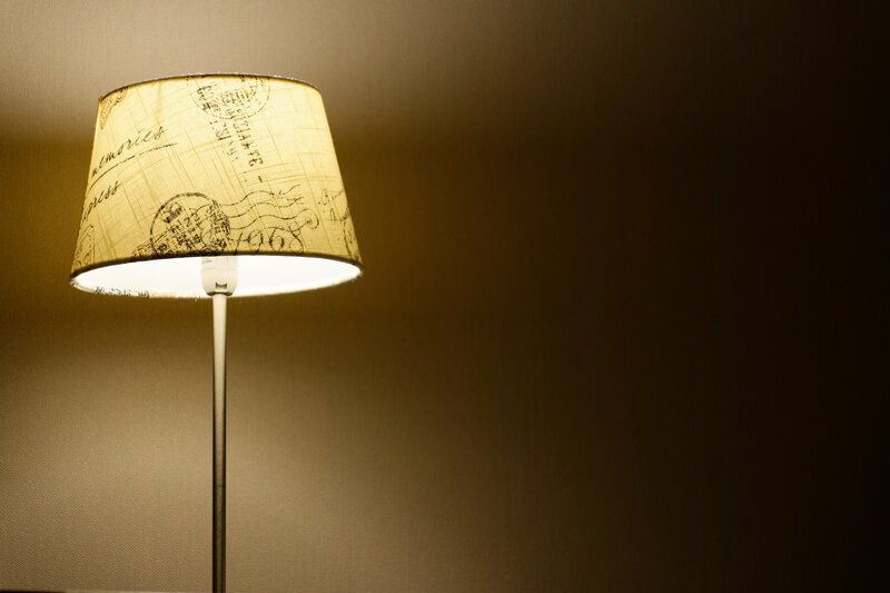 Floor Lamp with Patterned Shade