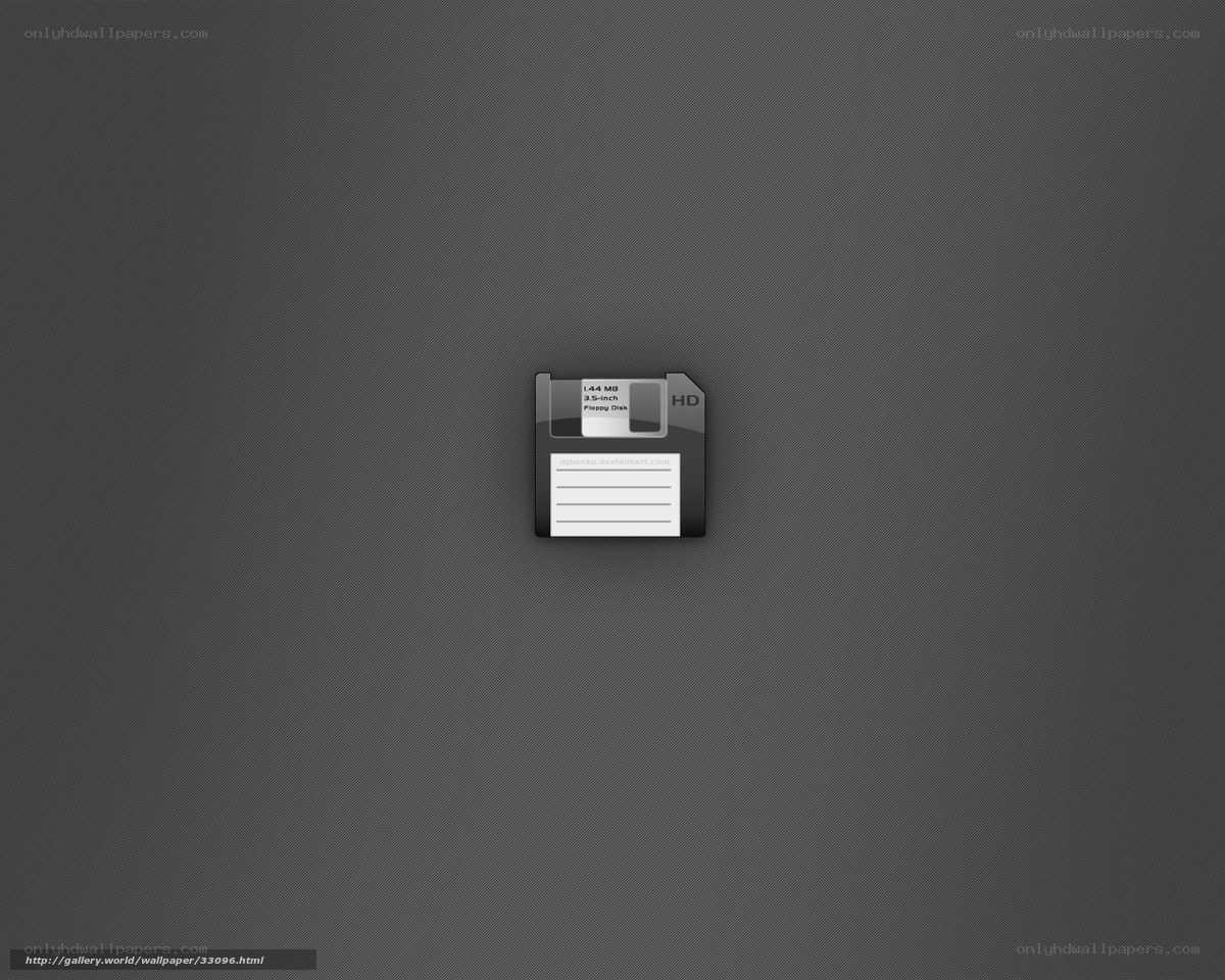 Floppy disk icon on dark background