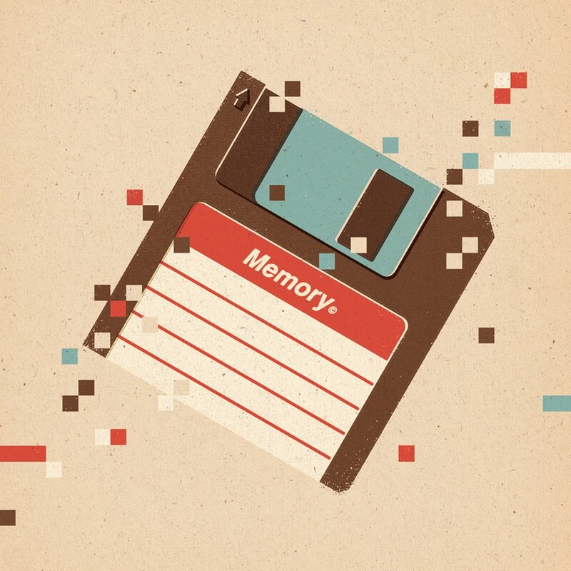 Floppy disk memory illustration