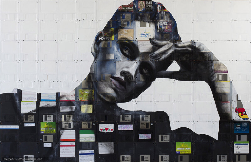 Floppy disk portrait art