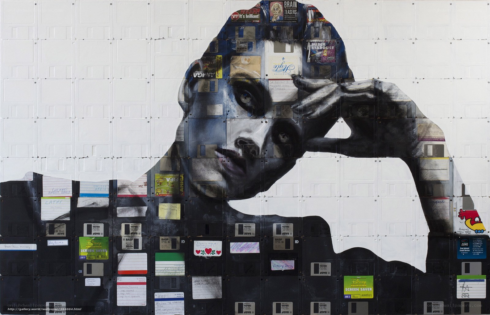 Floppy disk portrait art