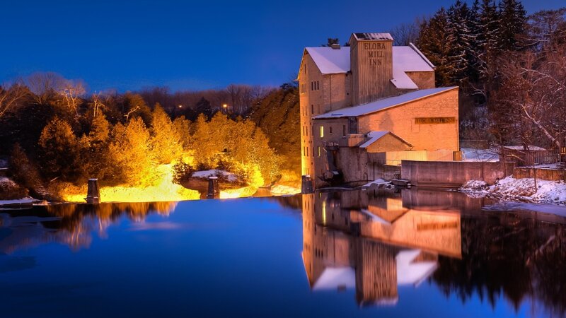 Flora Mill Inn at Night — Blue