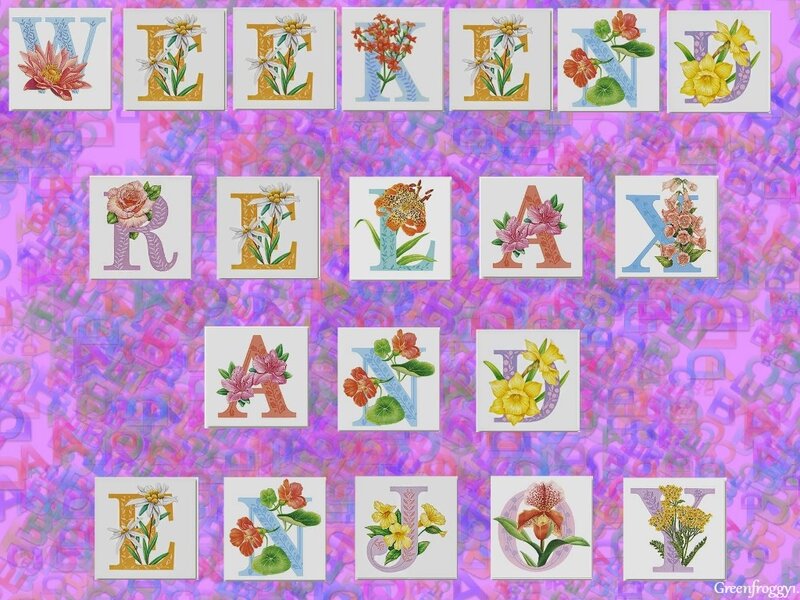 Floral Alphabet Letters — Purple