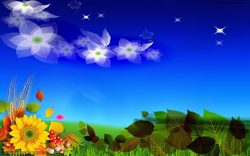 Floral and autumn nature scene