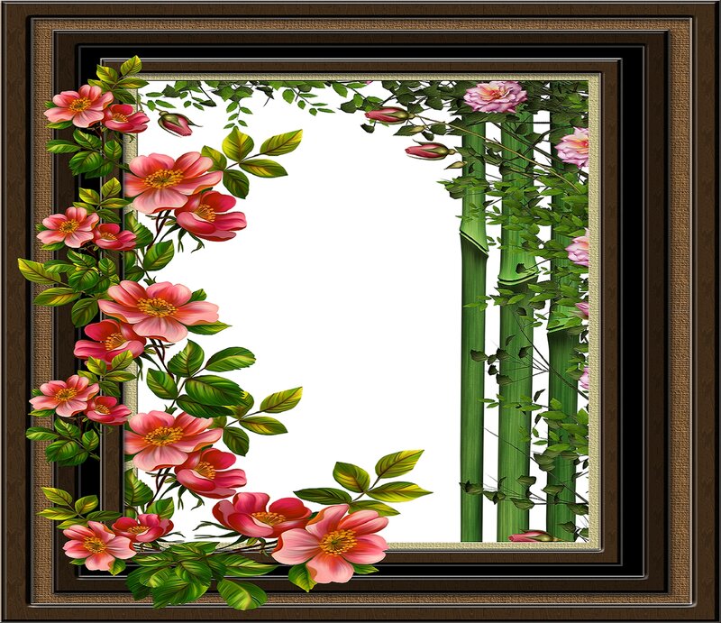 Floral and Bamboo Frame