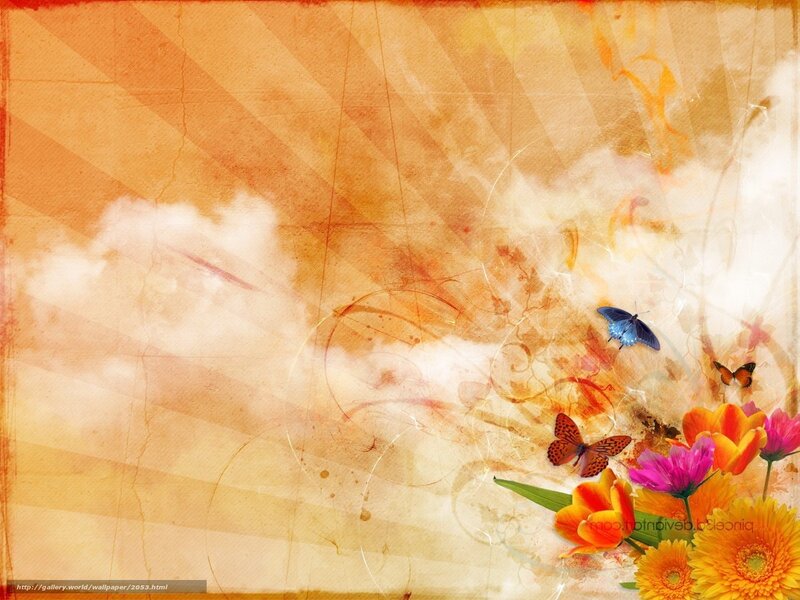 Floral and butterfly art background