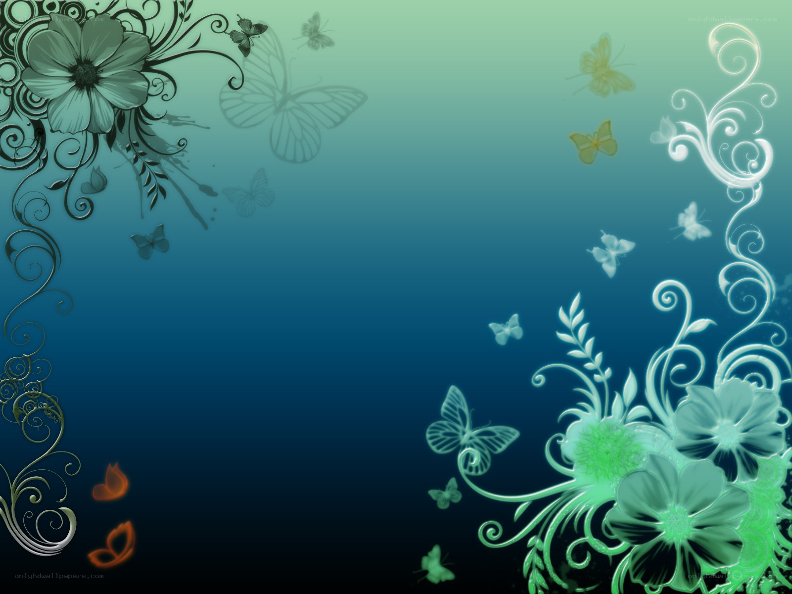 floral and butterfly background