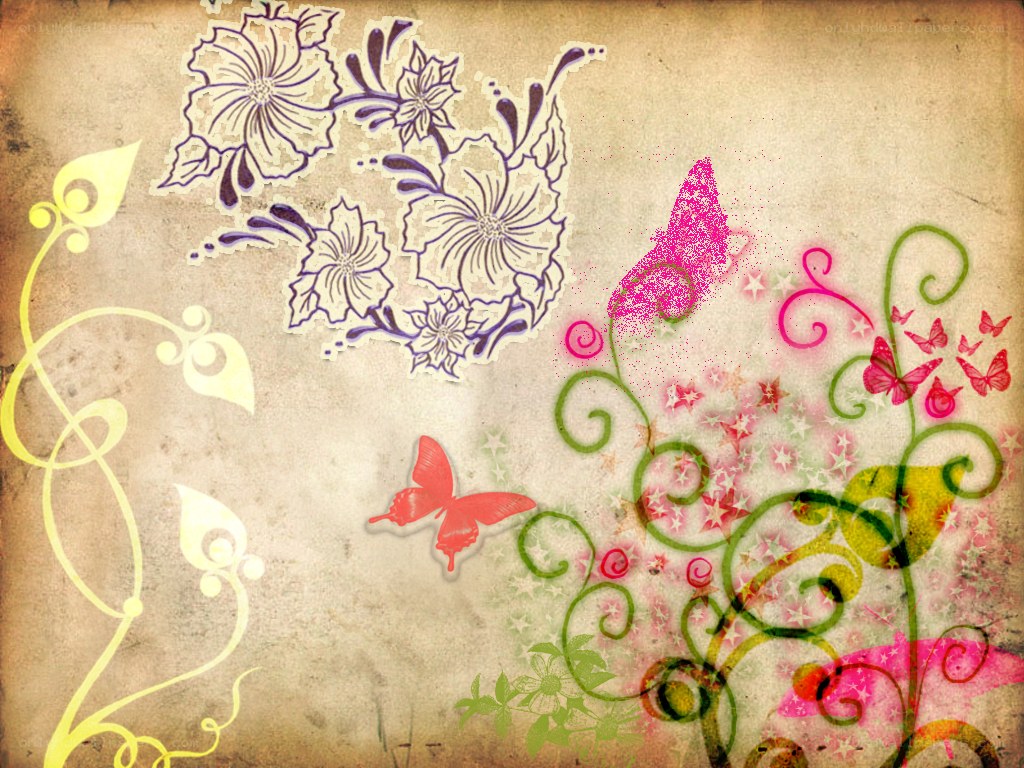floral and butterfly collage