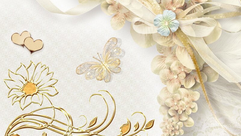 Floral and Butterfly Design — White
