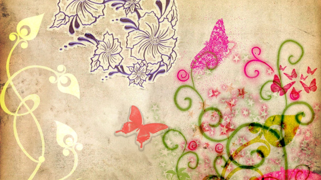 floral and butterfly design
