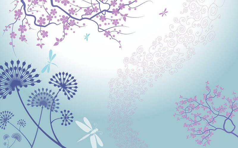 floral and dragonfly illustration