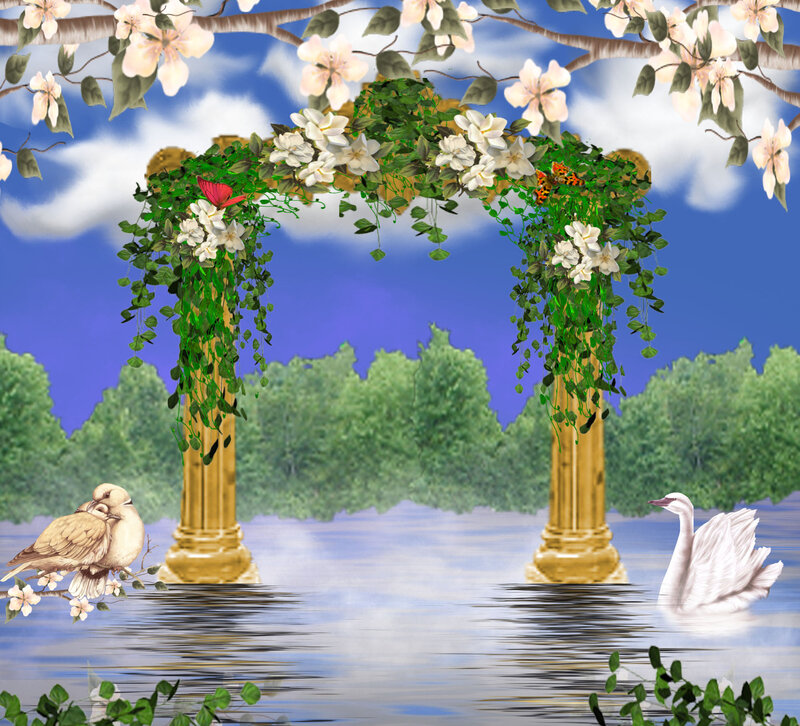 Floral Arch over Water