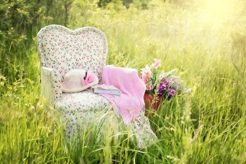Floral Armchair in Field
