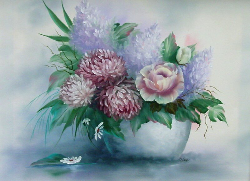 Floral arrangement in a vase