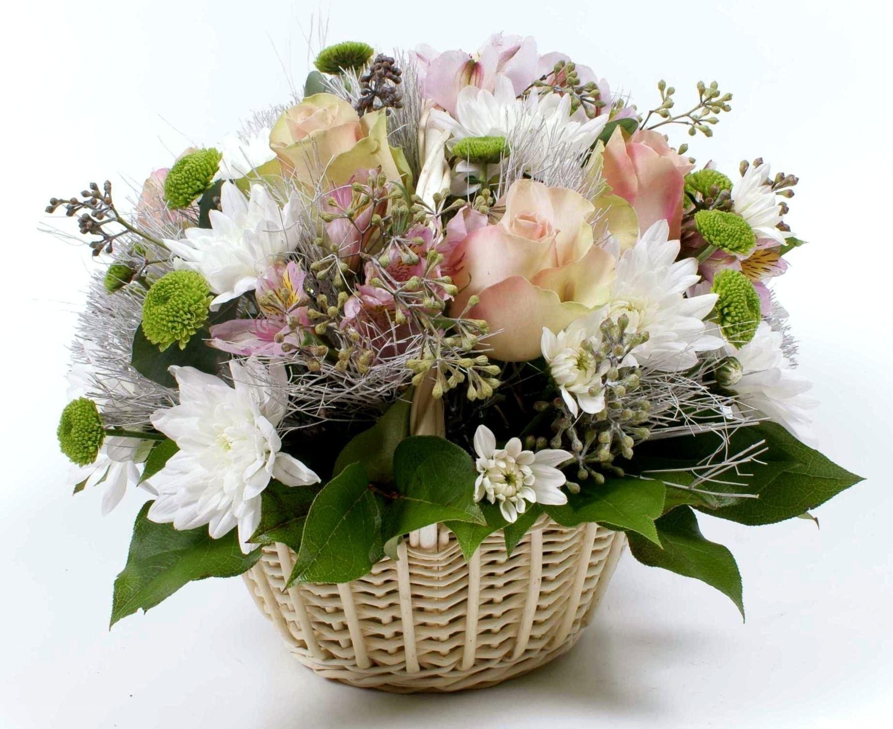 Floral arrangement in basket