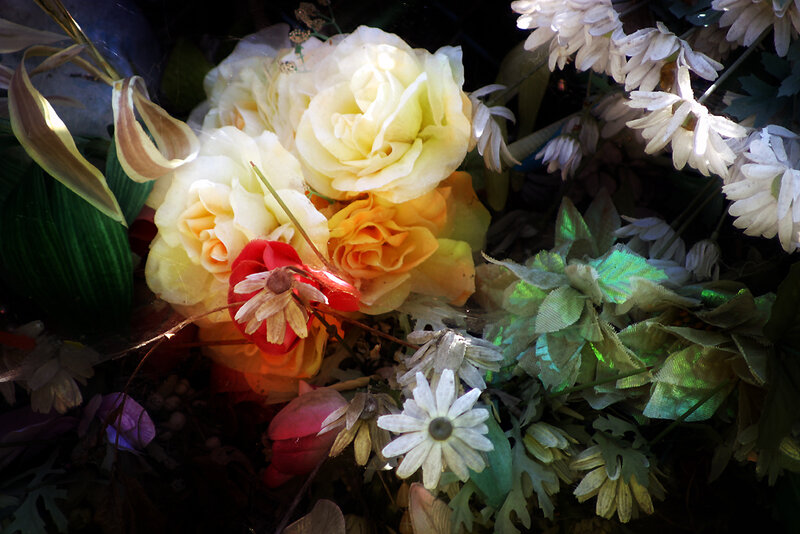 Floral arrangement in sunlight