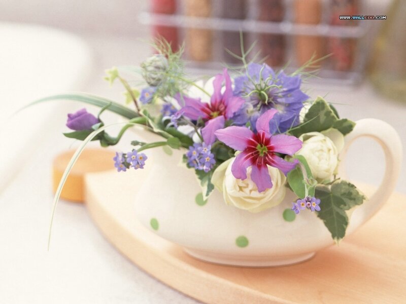 Floral Arrangement in Teacup