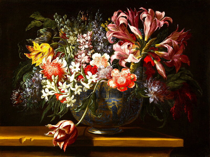 Floral Arrangement in Vase — Blue