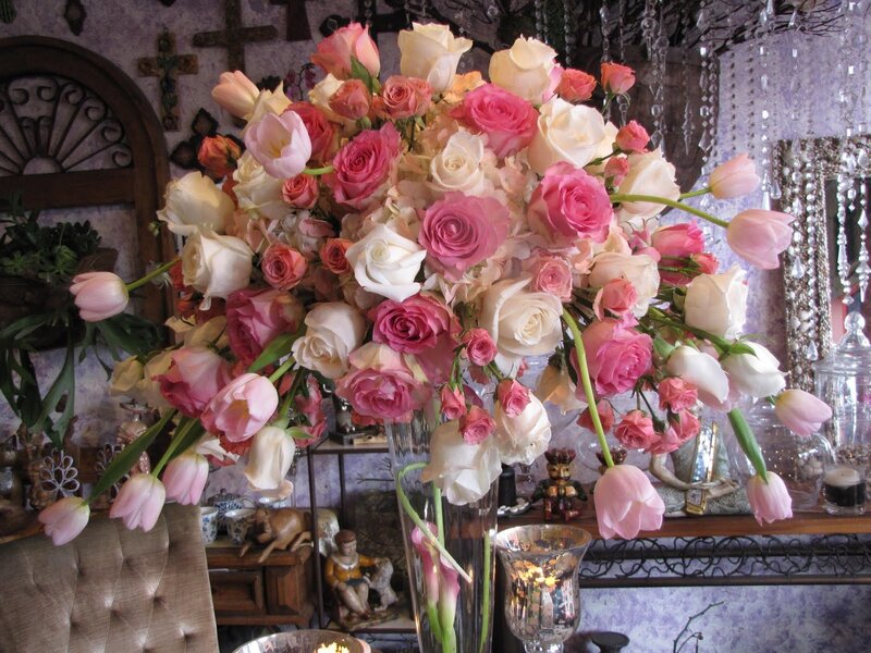 Floral Arrangement in Vase — Pink, Decorative