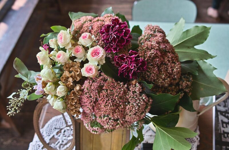 Floral arrangement on a table