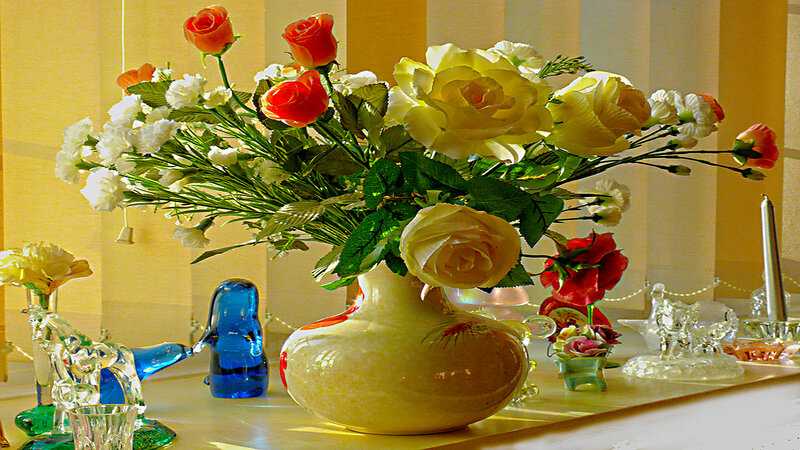 Floral arrangement on a table