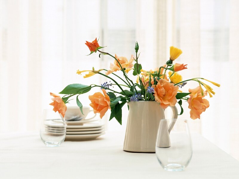 Floral arrangement on a table