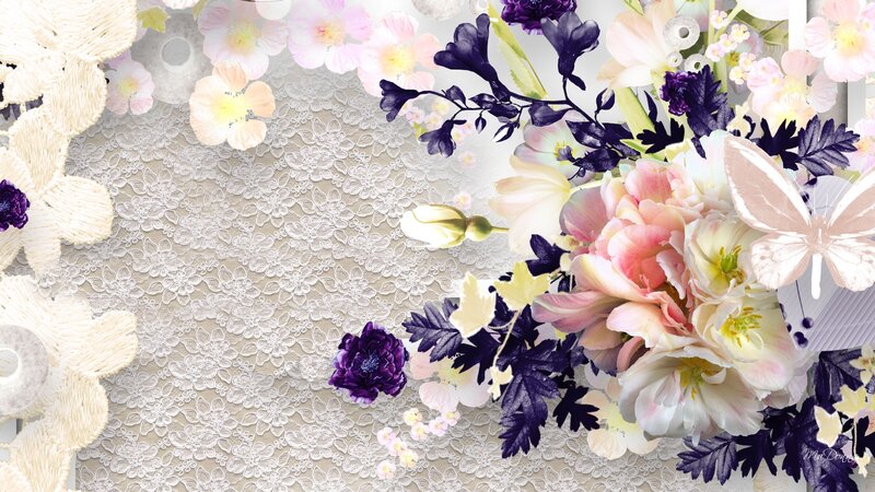 Floral Arrangement on Lace