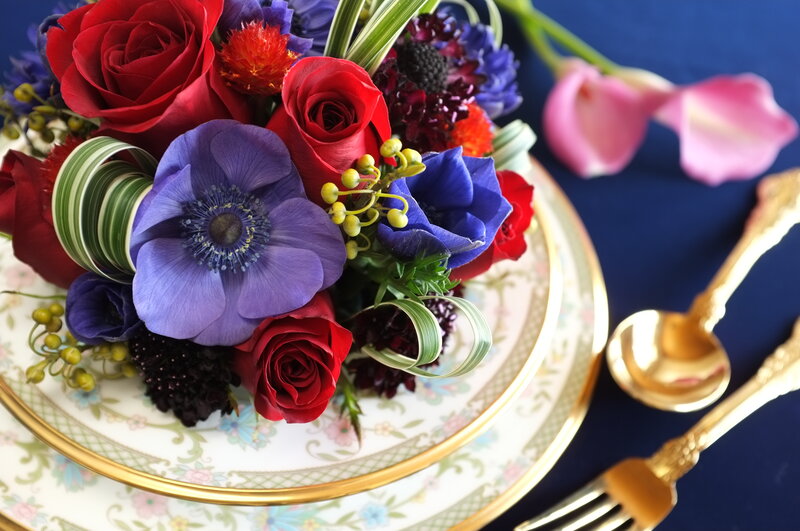 Floral Arrangement on Plate