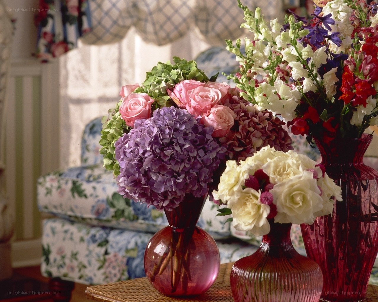 Floral arrangement on table