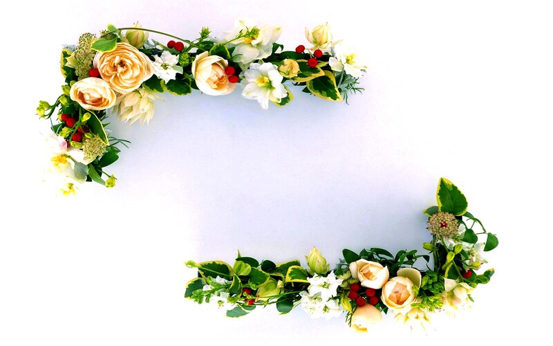 Floral Arrangement on White