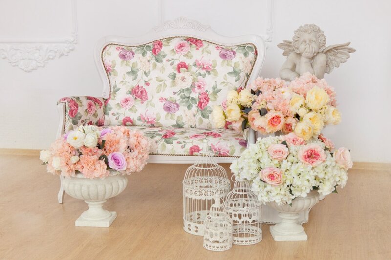 Floral Arrangement with Bench